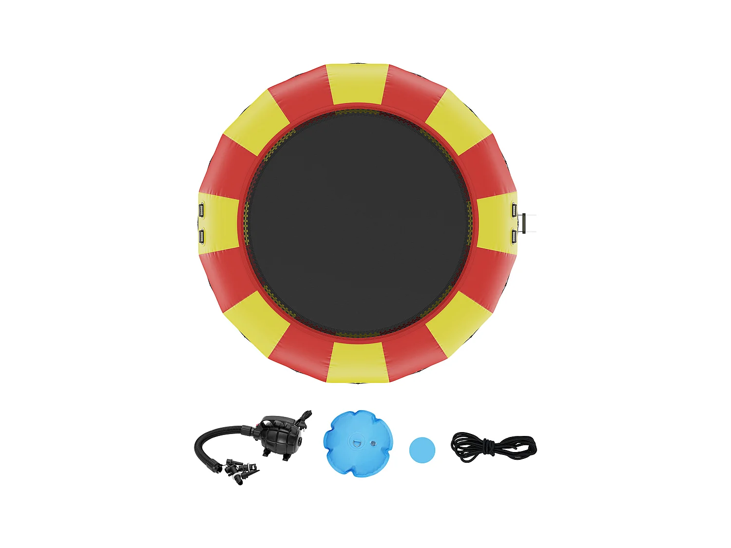 Trampoline Aquatique Gonflable SucceBuy 518 cm, Trampoline sur l’Eau 537x90 cm, Matériau PVC Durable