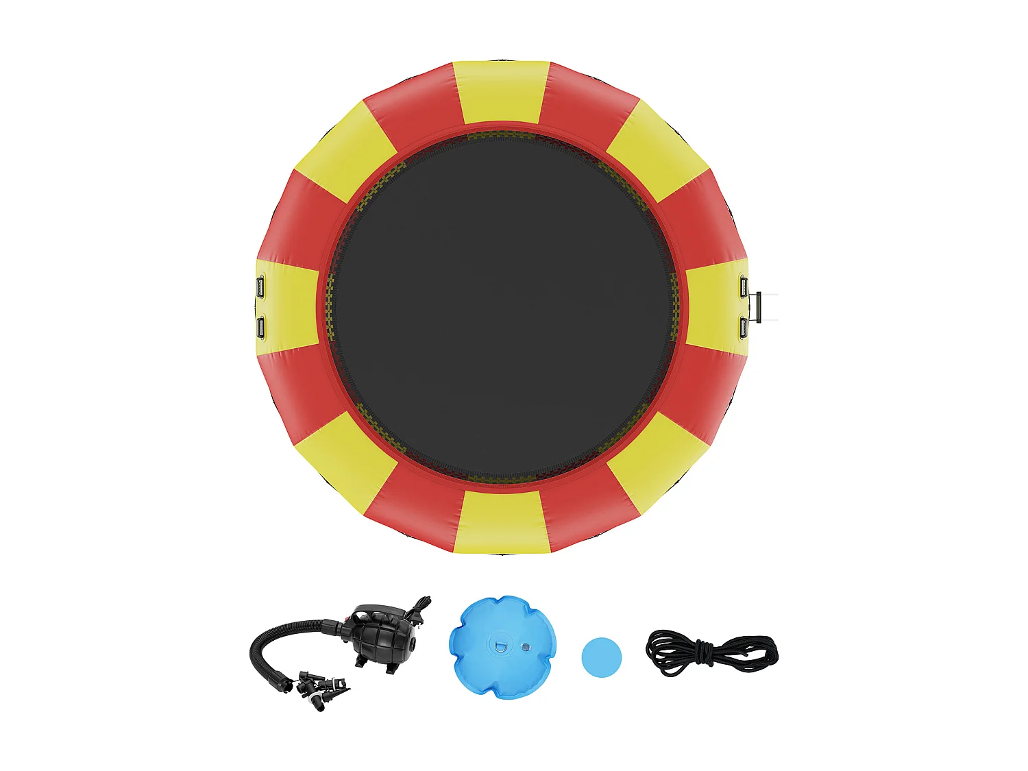 Trampoline Aquatique Gonflable SucceBuy 518 cm, Trampoline sur l’Eau 537x90 cm, Matériau PVC Durable