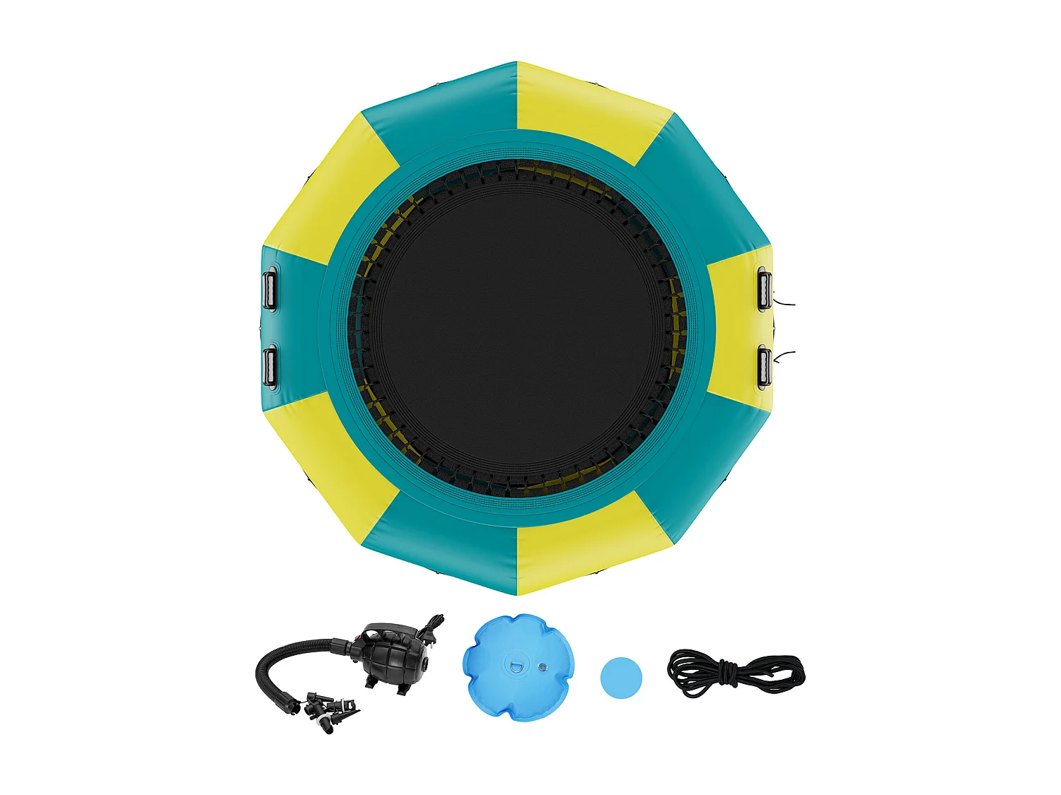 Trampoline Aquatique Gonflable SucceBuy 305 cm, Trampoline sur l’Eau 310x60 cm, Plate-forme de Natation