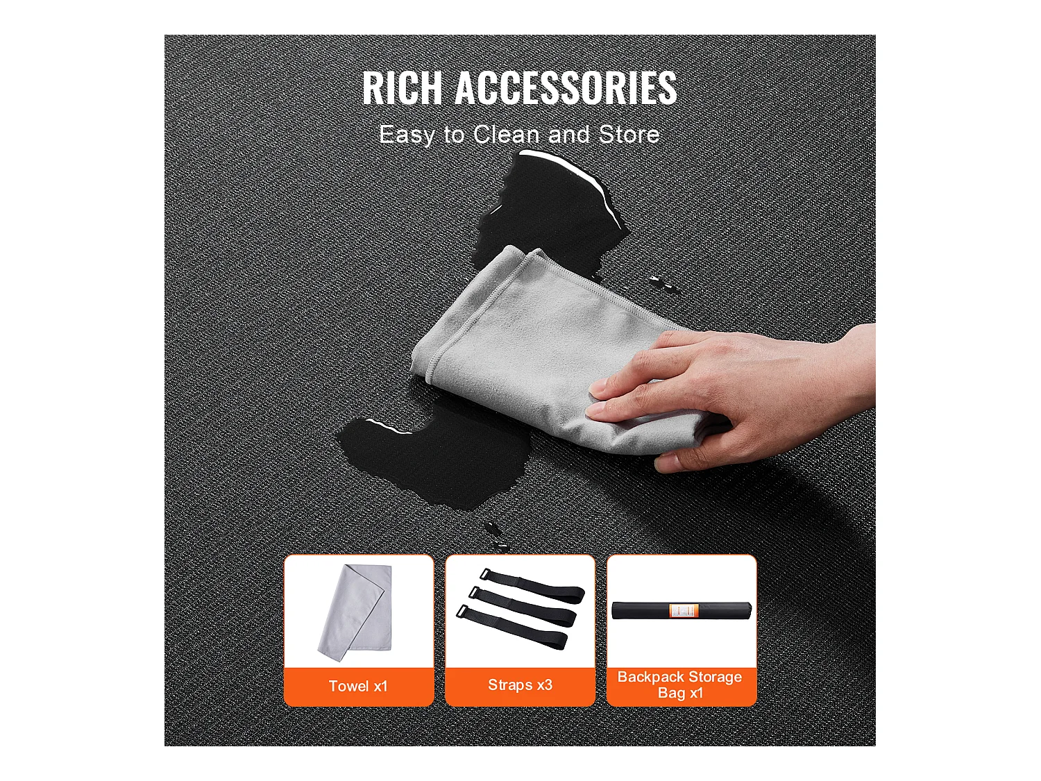 Yogamatte SucceBuy, Premium-Übematte, 3 x 1,8 m, Schwarz, für Yoga zu Hause, Pilates und Bodenarbeit