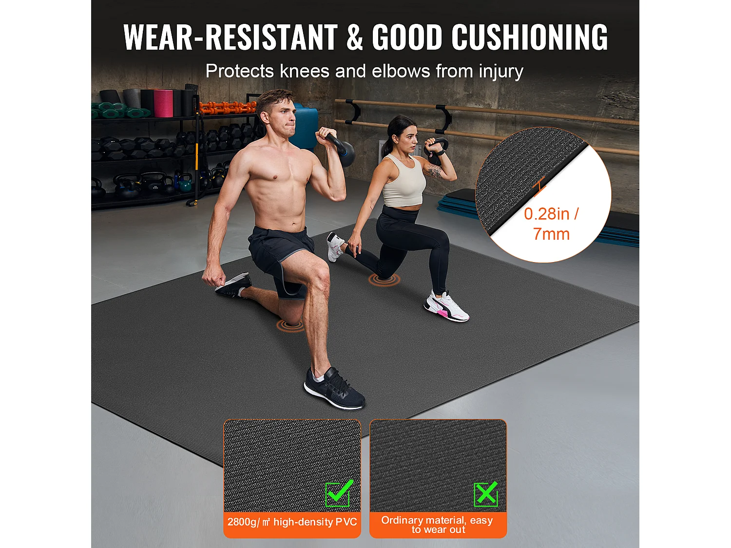 Tapis de Yoga SucceBuy, Tapis de Yoga Antidérapant, 2,1 x 1,5 m, pour Fitness et Pilates, Noir