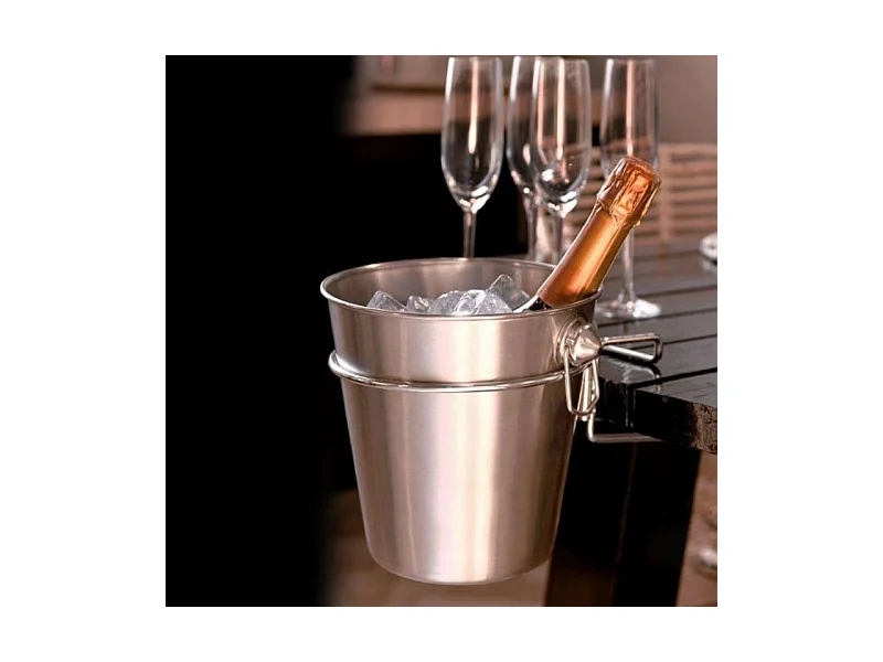 Excellent Houseware Refroidisseur de champagne 3 pcs avec support Inox