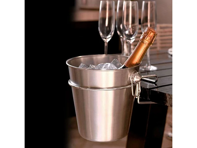 Excellent Houseware Refroidisseur de champagne 3 pcs avec support Inox