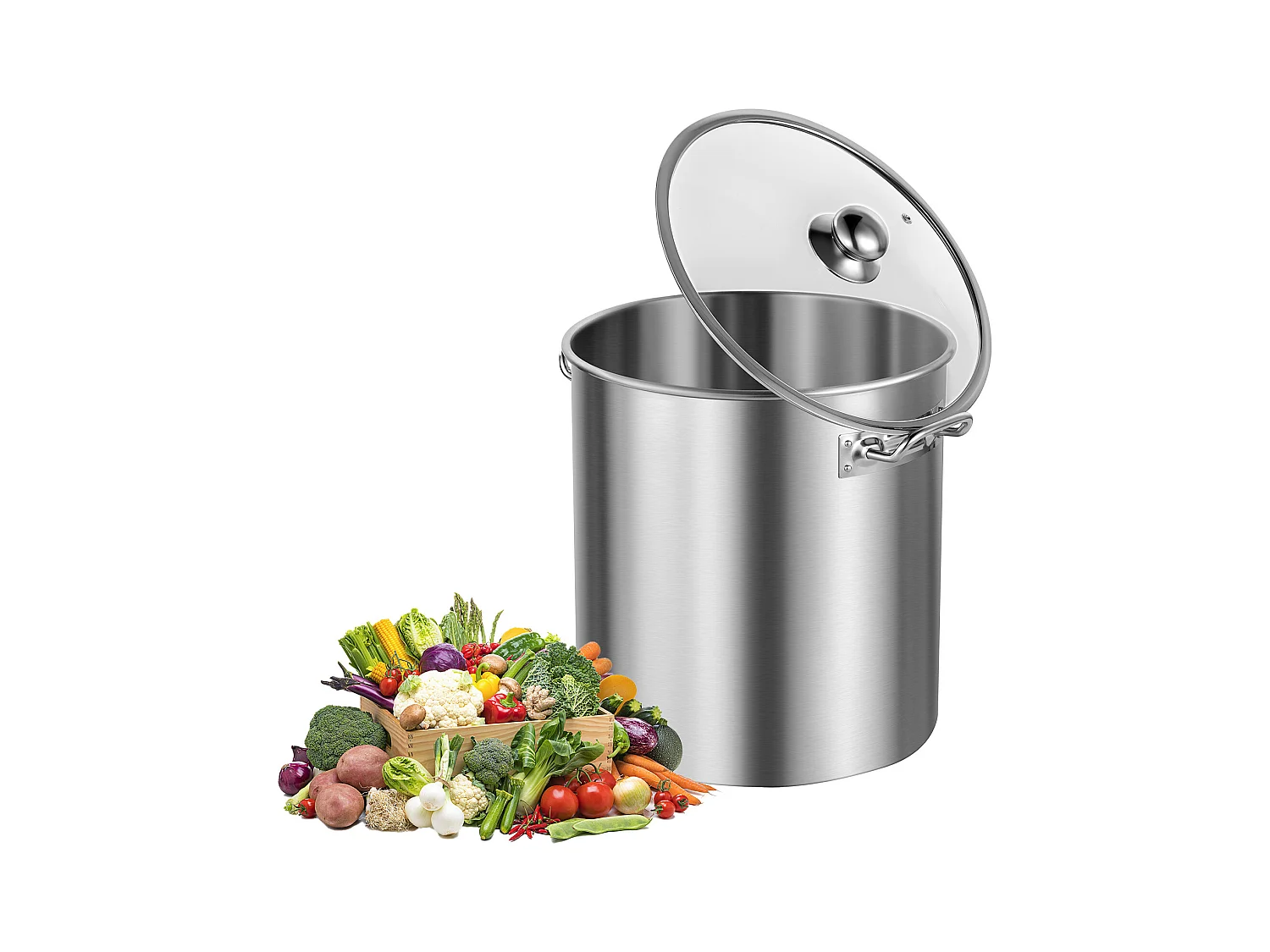 Edelstahlkochtopf SucceBuy, 22,7 l, mit Deckel und Griff