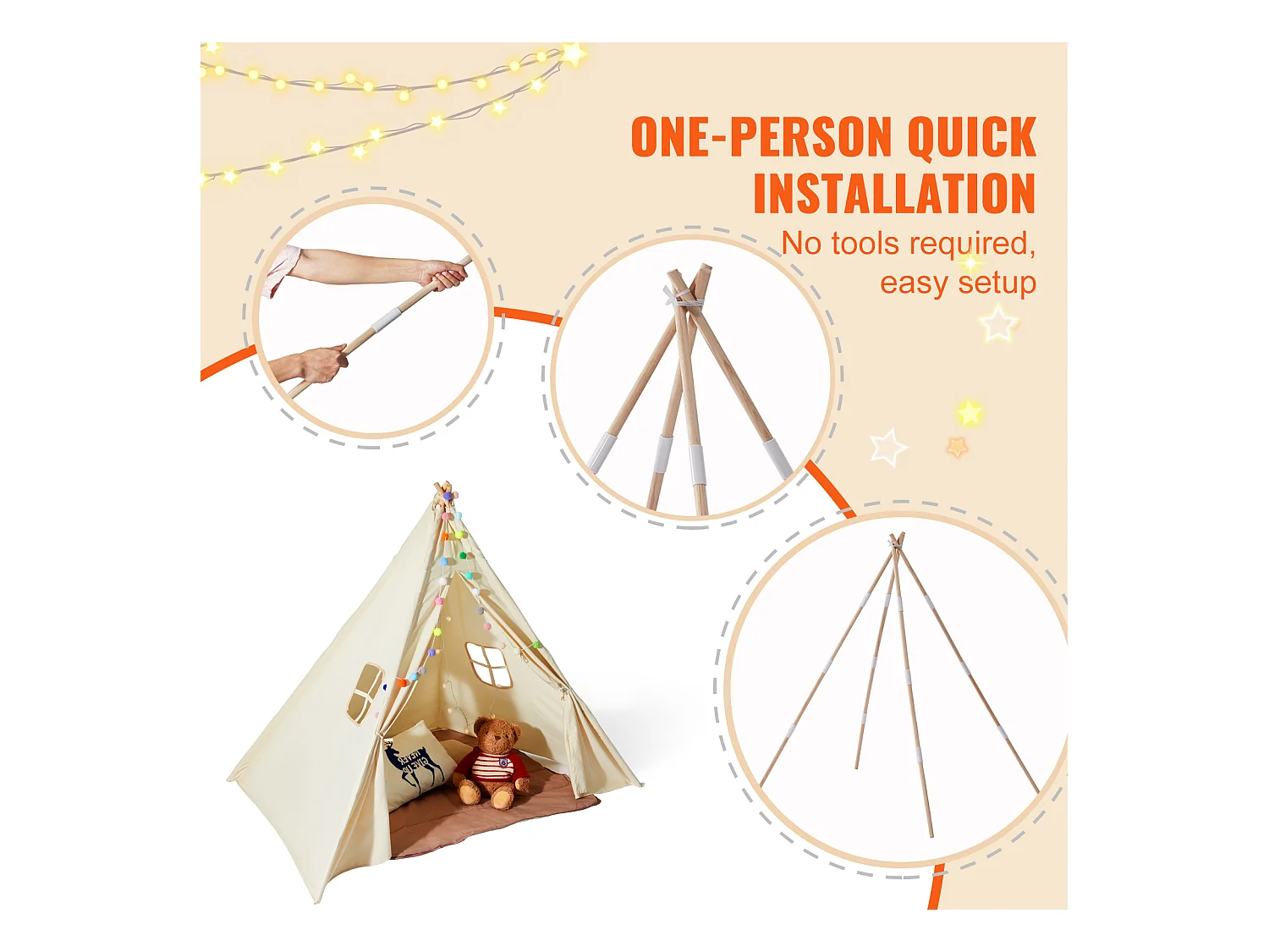 Speeltent voor Kinderen SucceBuy, 1 tot 5 Jaar, met Mat en Ballen