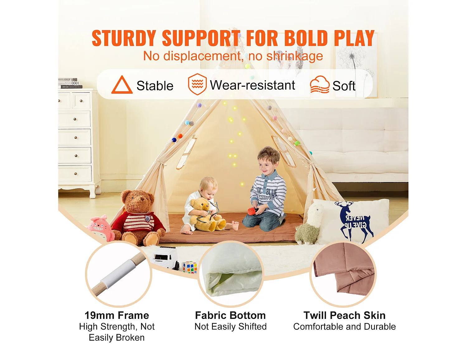 Tente de Jeu pour Enfants SucceBuy, 1 à 5 Ans, avec Tapis et Balles