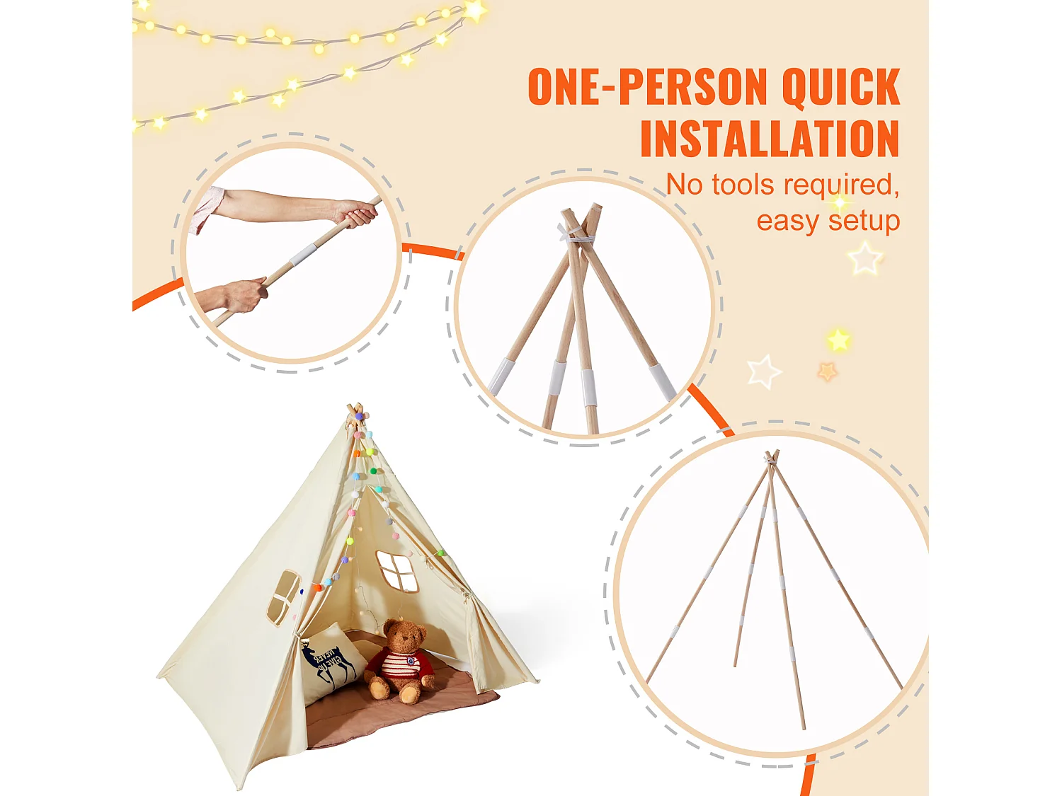 Tente de Jeu pour Enfants SucceBuy, 1 à 5 Ans, avec Tapis et Balles