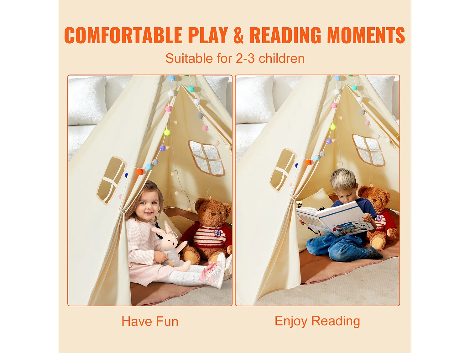 Tente de Jeu pour Enfants SucceBuy, 1 à 5 Ans, avec Tapis et Balles