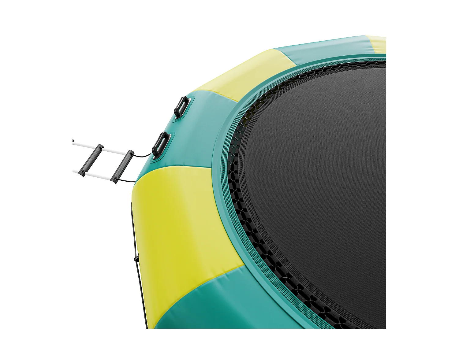 Trampoline Aquatique Gonflable SucceBuy 367 cm, Trampoline sur l’Eau 367 x 60 cm, PVC, Jaune-Vert