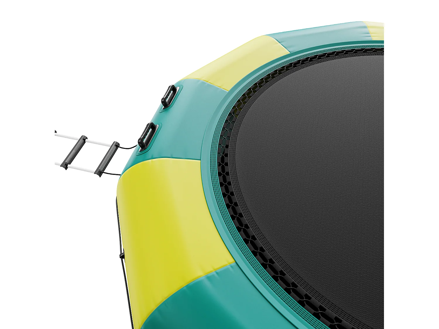 Trampoline Aquatique Gonflable SucceBuy 367 cm, Trampoline sur l’Eau 367 x 60 cm, PVC, Jaune-Vert