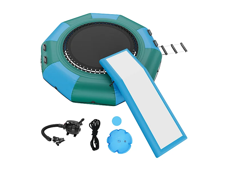 Nawodnienie Trampoliny Gonflowalnej SucceBuy, Trampolina na Wodzie, 305 cm, 310x60 cm, 20,25 kg, z Wjeżdżakiem, dla Dzieci
