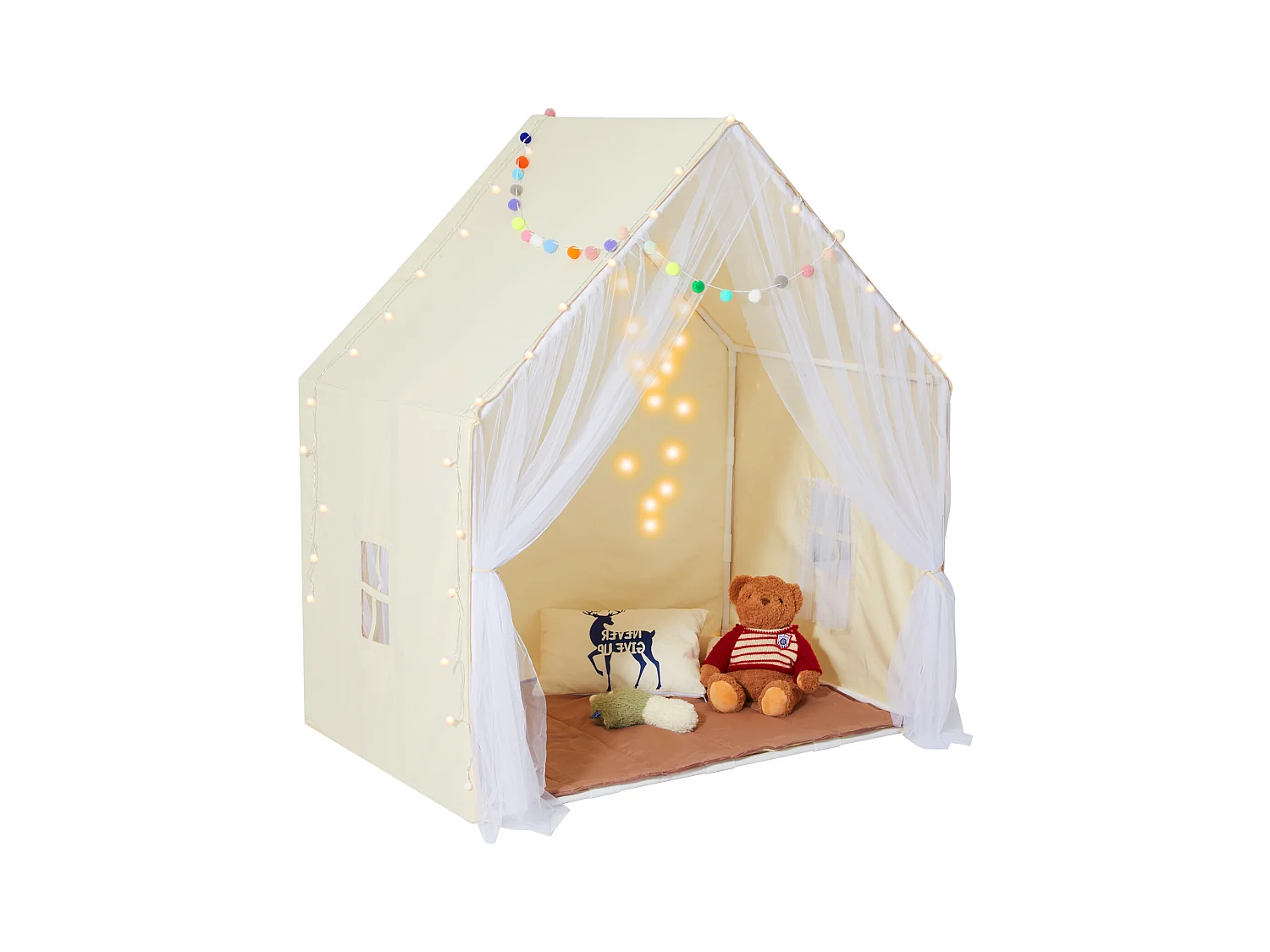 Tente de Jeu pour Enfants SucceBuy, 1 à 5 Ans, Yourte, avec Tapis et Lampe