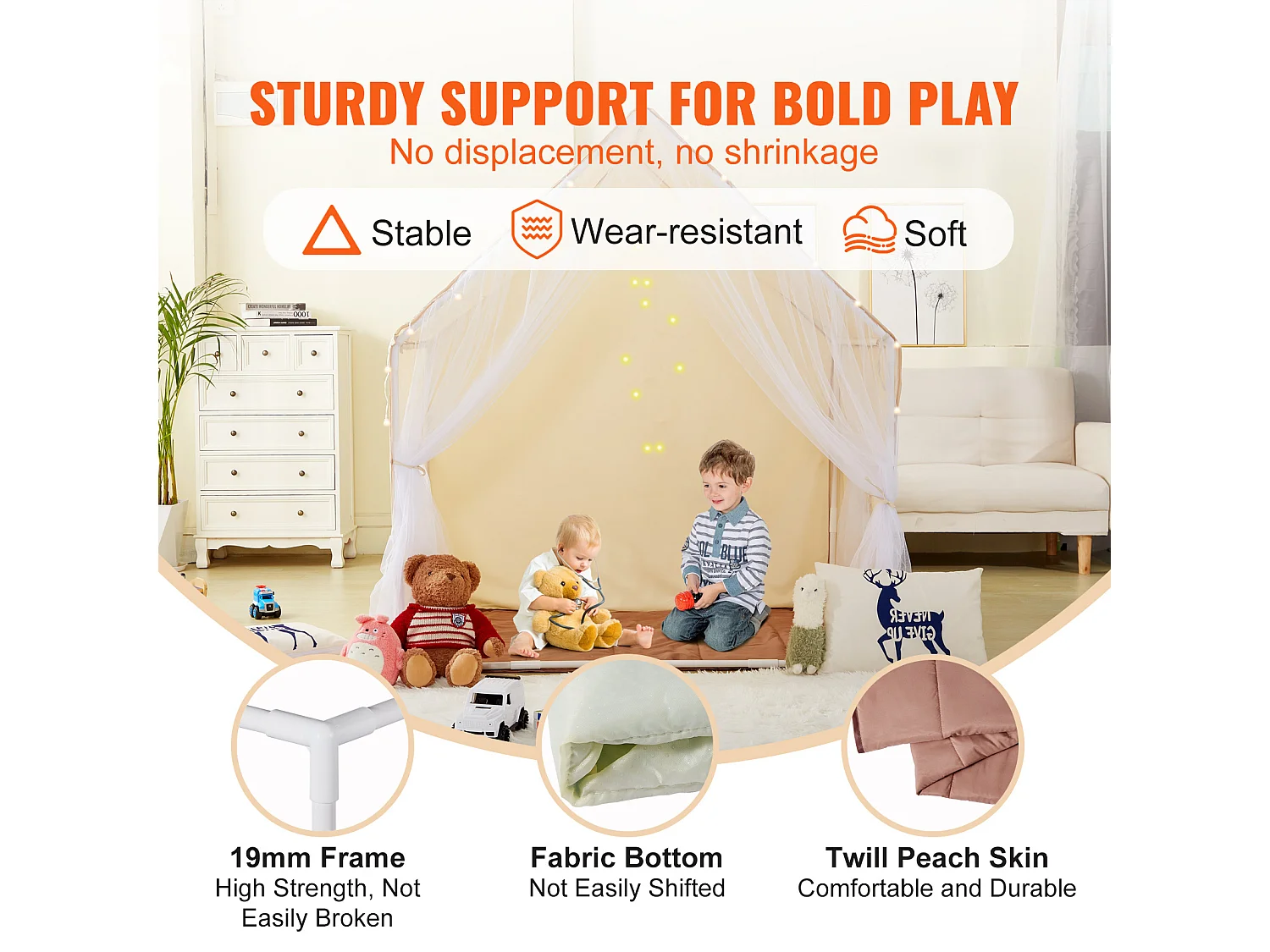 Tente de Jeu pour Enfants SucceBuy, 1 à 5 Ans, Yourte, avec Tapis et Lampe