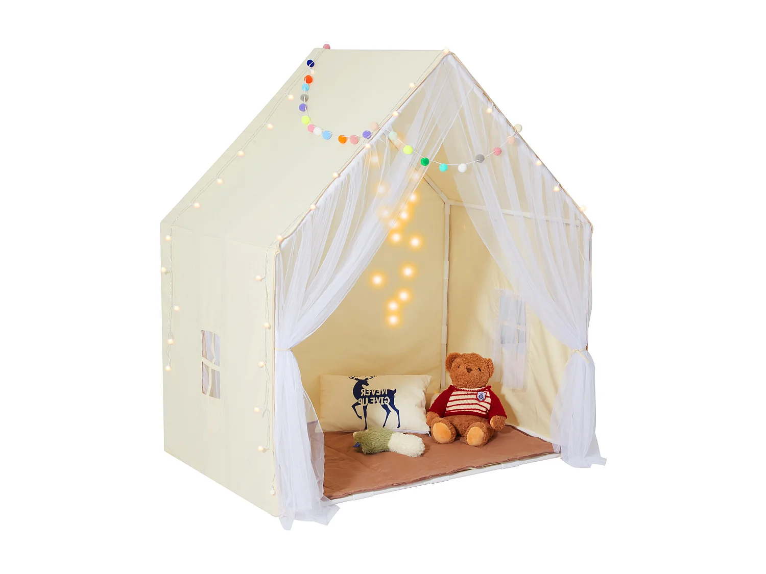 Tente de Jeu pour Enfants SucceBuy, 1 à 5 Ans, Yourte, avec Tapis et Lampe
