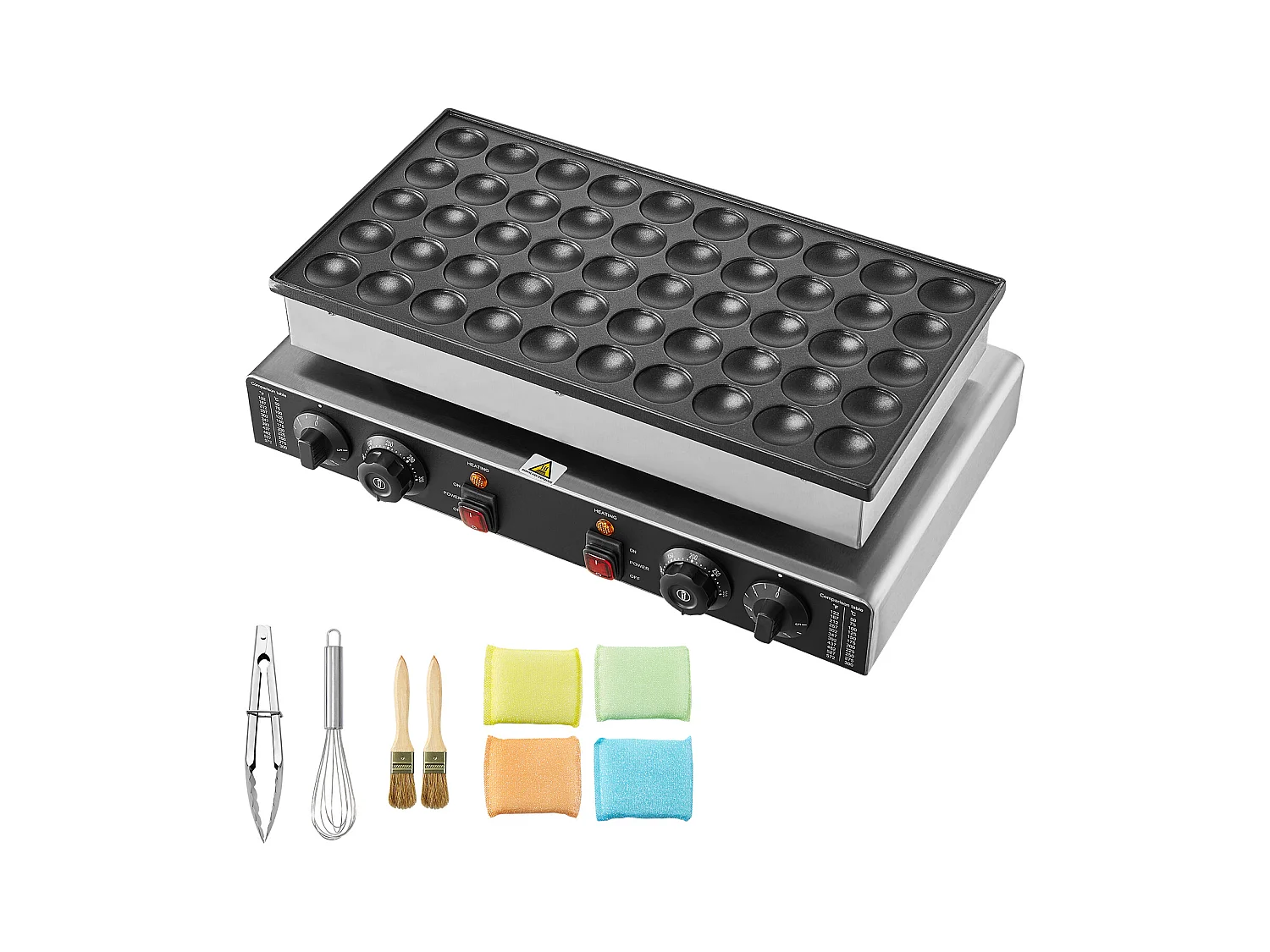 Gofrera SucceBuy Mini Máquina de Crepas Holandesas 43 mm 1 700 W Máquina Comercial de Dorayaki 50 Piezas