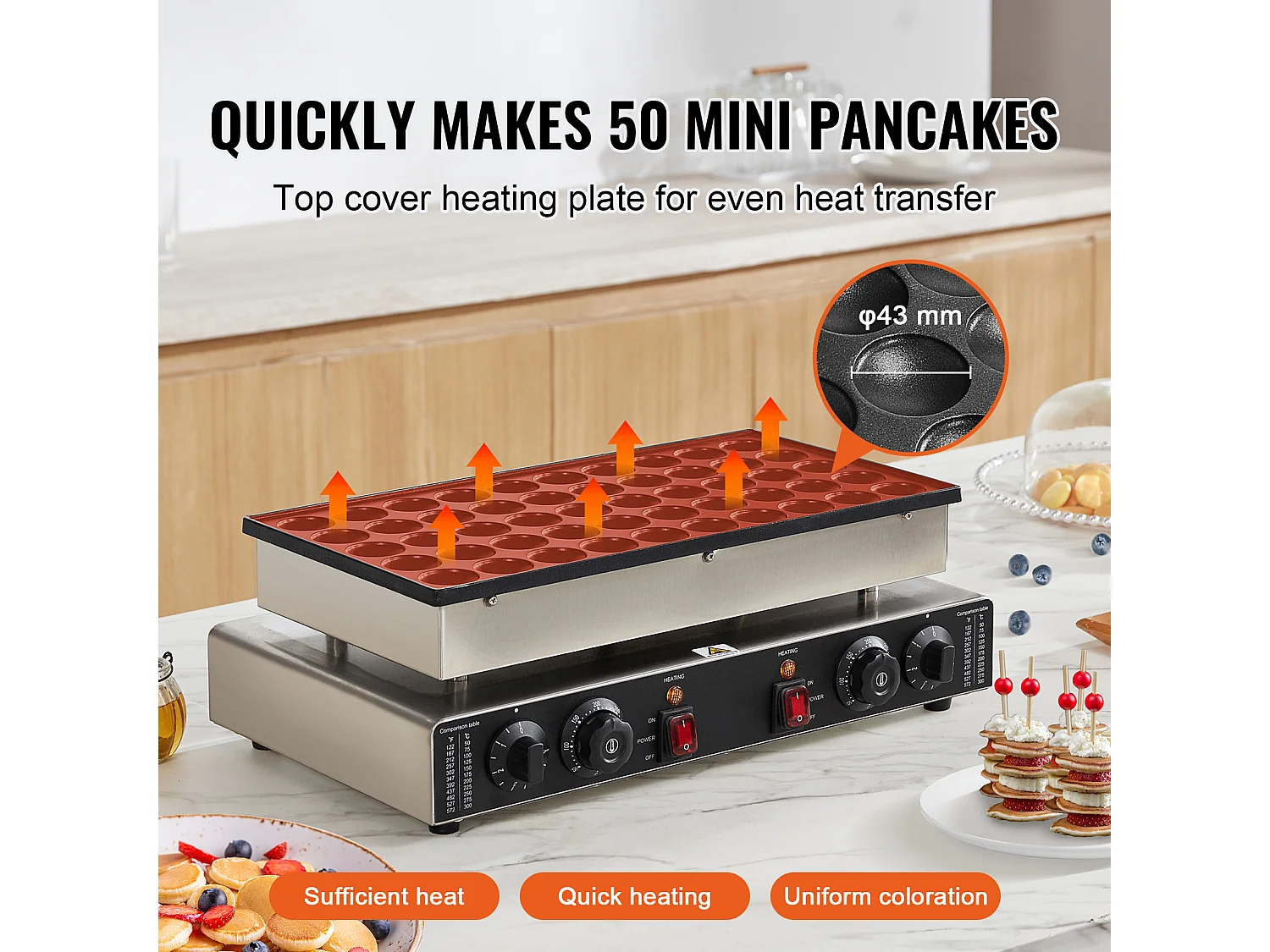 Wafelijzer SucceBuy Mini Machine Voor Hollandse Pannenkoeken 43 mm 1 700 W Commerciële Dorayaki Machine 50 Stuks