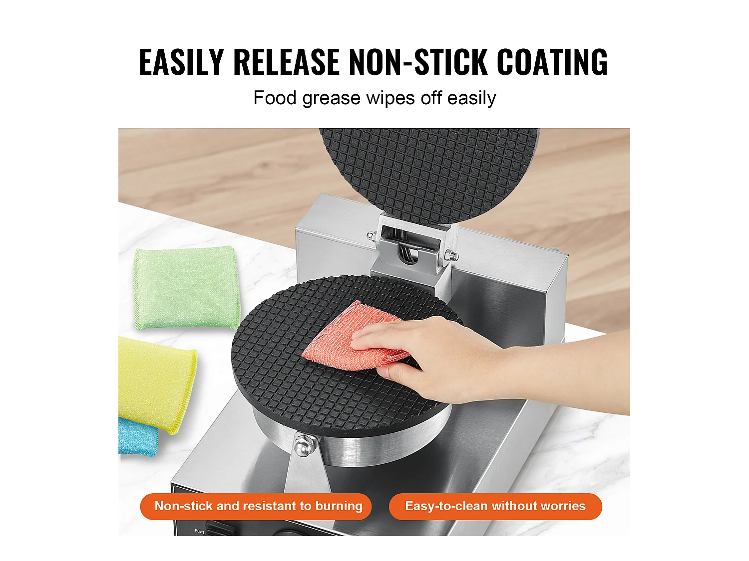 Gaufrier SucceBuy Machine à Cornets de Crème Glacée électrique 1230 W Rouleau d'œufs Gaufré Commercial