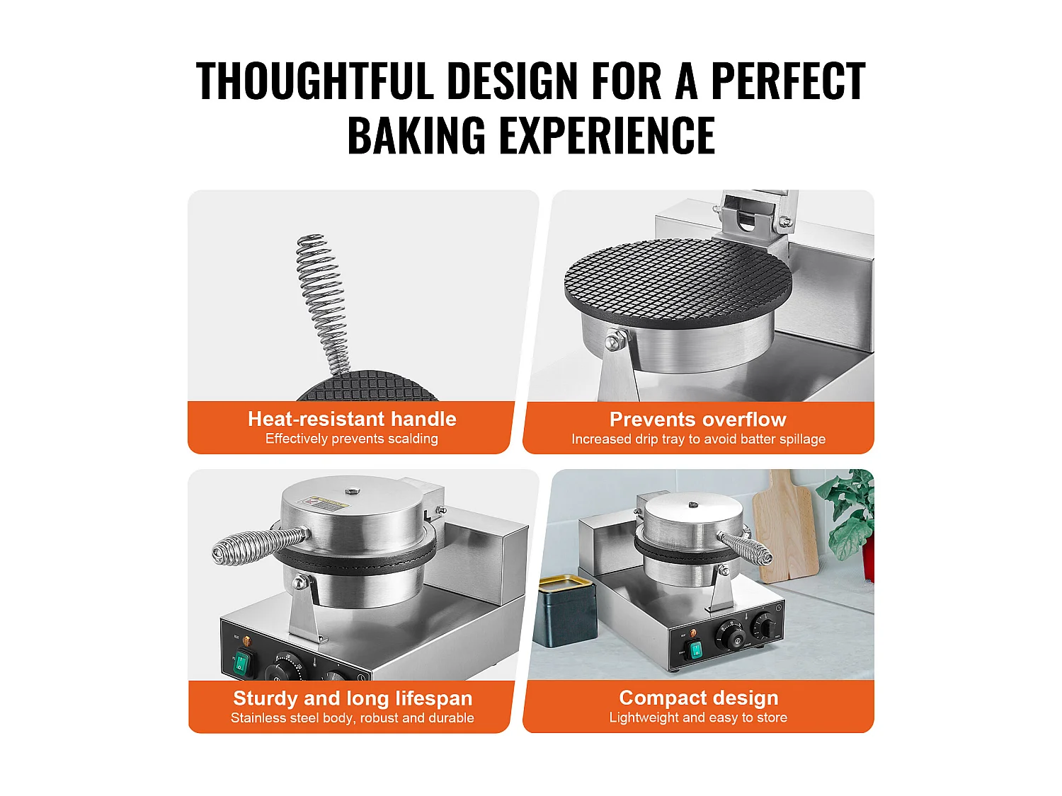 Waffeleisen SucceBuy Elektrische Eiswaffel Maschine 1 230 W Kommerzielles Eierrollen Waffeleisen