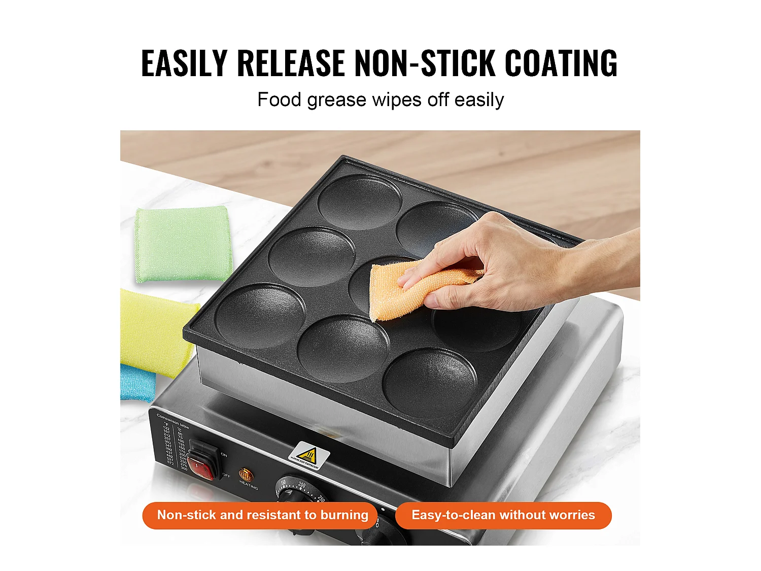 Gaufrier SucceBuy 9PCS 76mm Machine à Crêpes Hollandaise Commerciale Dorayaki Baker 850W Antiadhésive