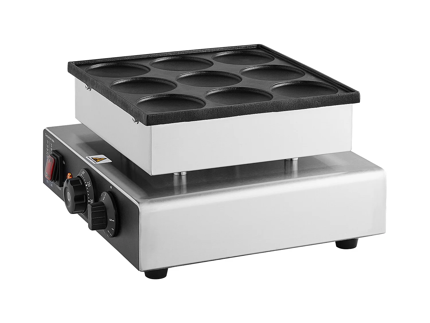 Gaufrier SucceBuy 9PCS 76mm Machine à Crêpes Hollandaise Commerciale Dorayaki Baker 850W Antiadhésive