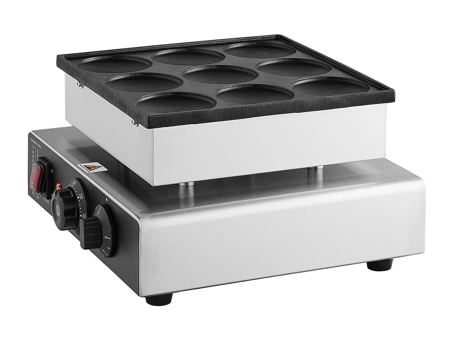 Gaufrier SucceBuy 9PCS 76mm Machine à Crêpes Hollandaise Commerciale Dorayaki Baker 850W Antiadhésive