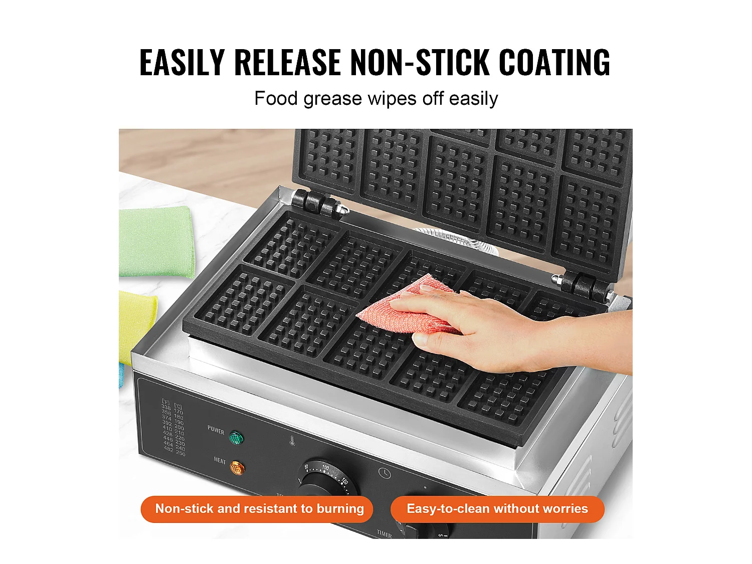 Gaufrier Commercial Rectangulaire SucceBuy 10PCS 1550W