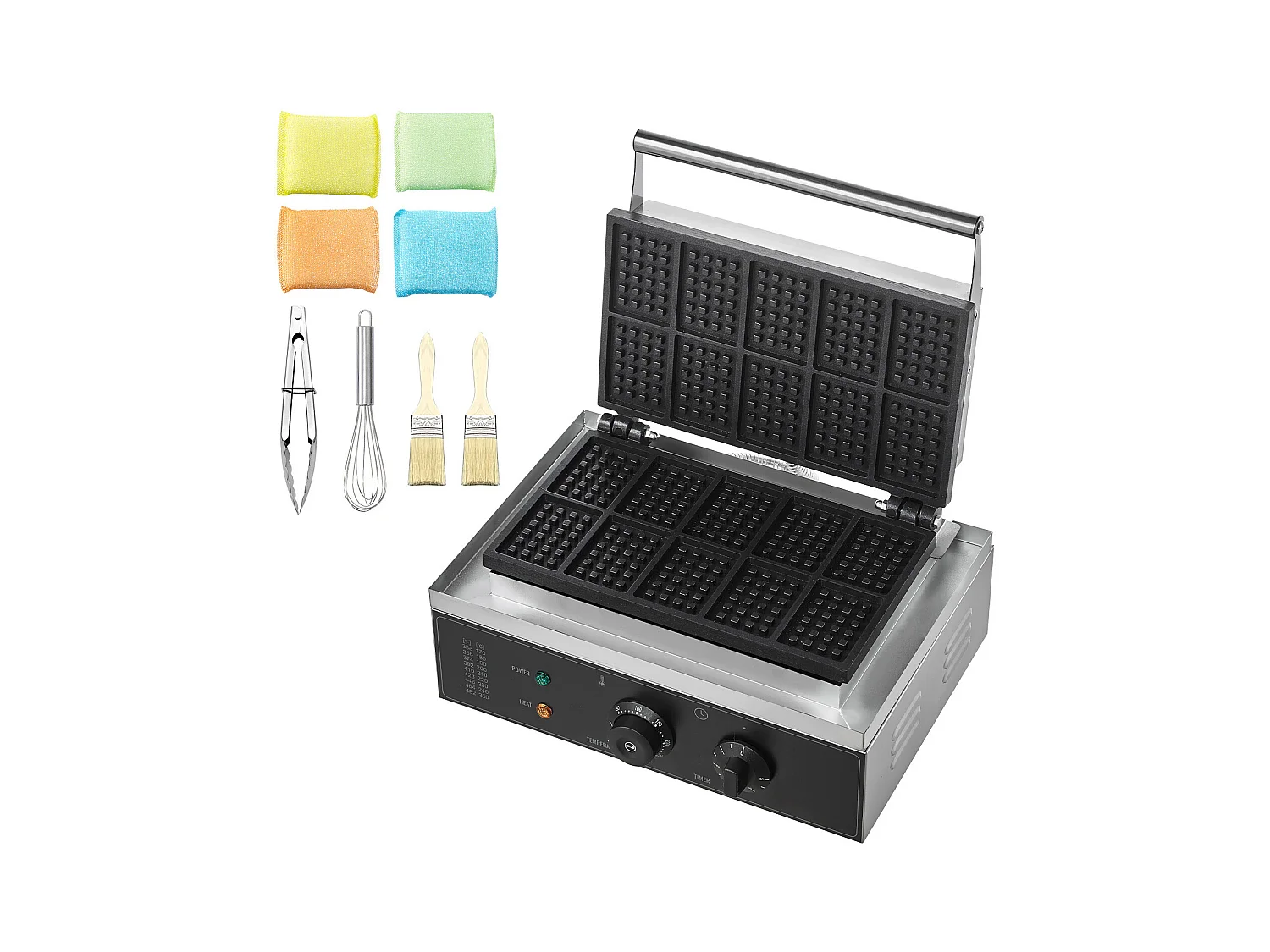 Máquina de Waffle Comercial Retangular SucceBuy 10 Peças 1 550 W