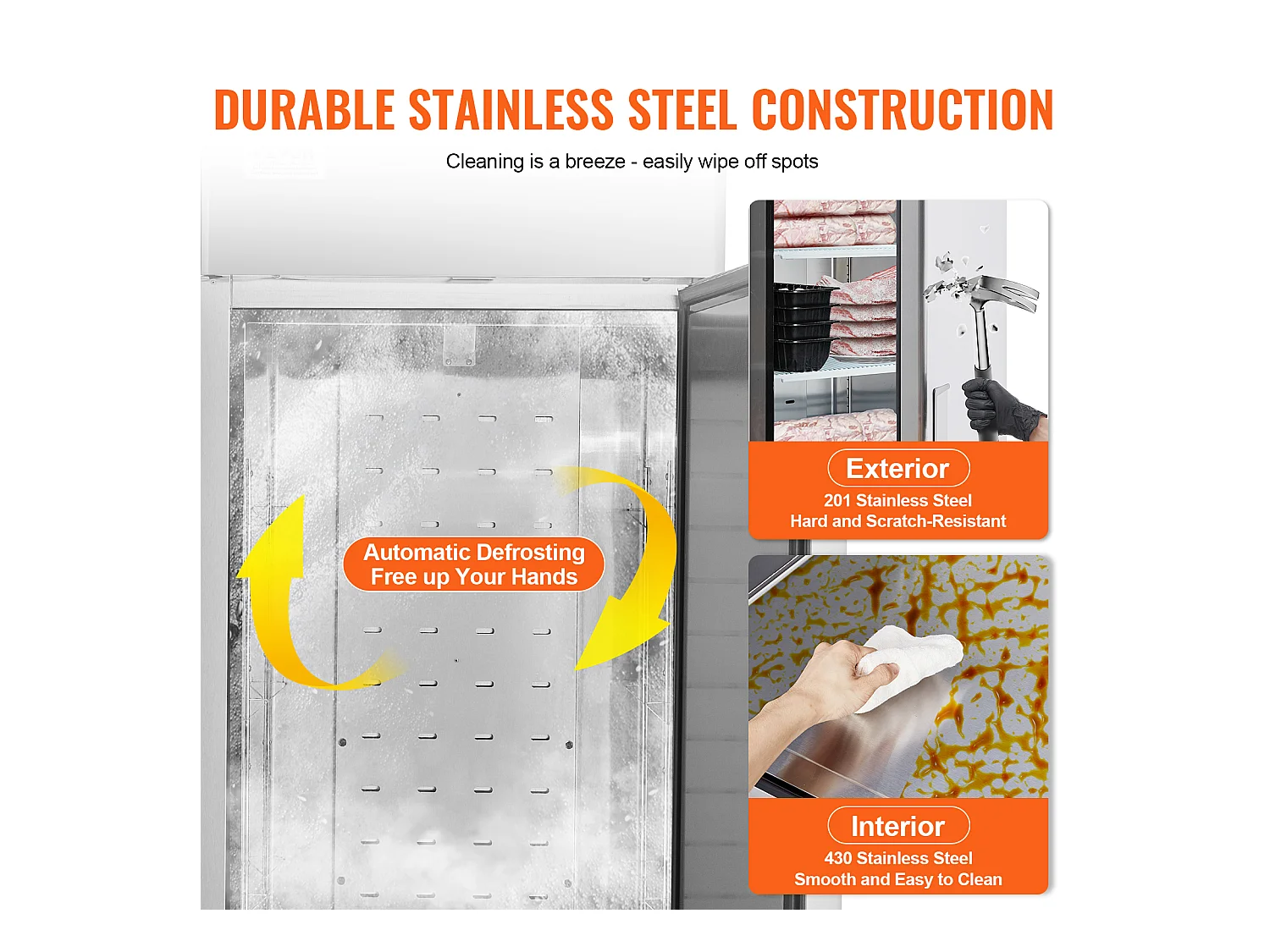 Congelador Comercial SucceBuy 570 L Vertical 1 Porta 3 Prateleiras