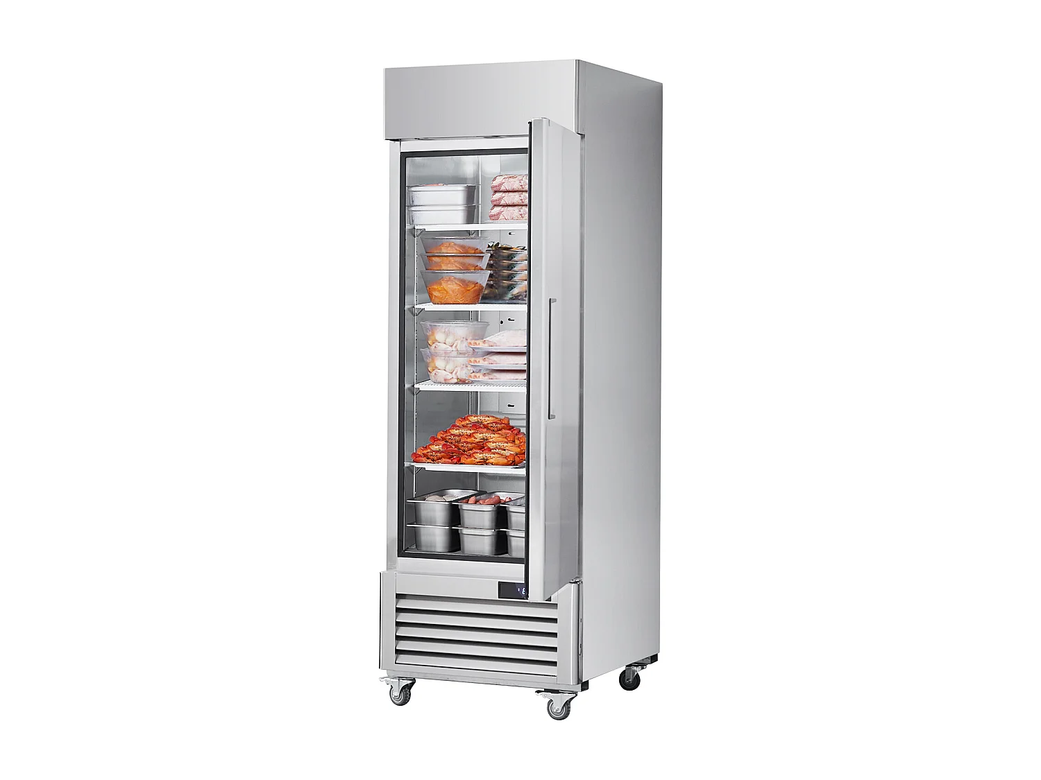 Congélateur Commercial SucceBuy de 570 L, Vertical, 1 Porte, 3 Tablettes
