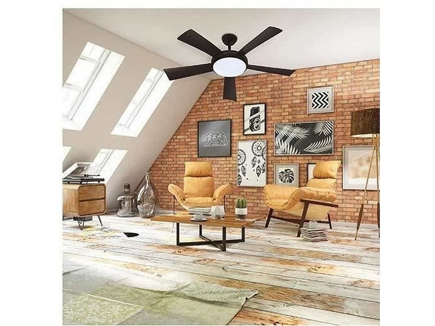 Ventilateur de Plafond FARELEK Wallis Noir 38 W