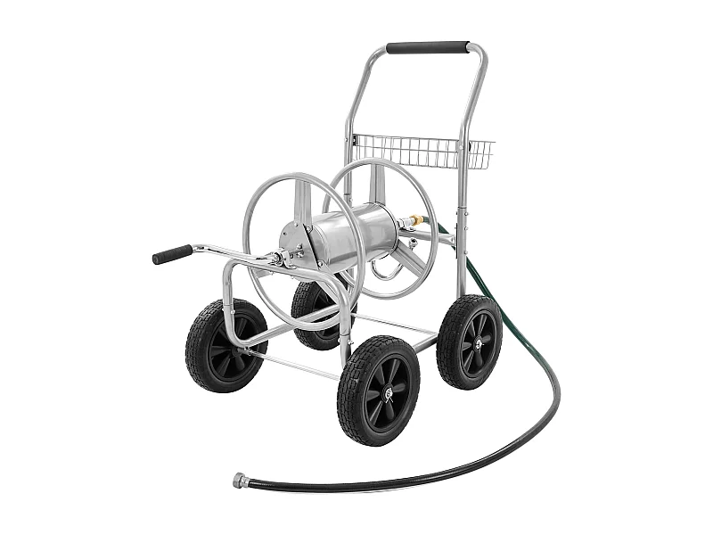 Dévidoir Chariot SucceBuy Chariot Enrouleur de Tuyau 76 m, Robuste pour Jardin avec Roues