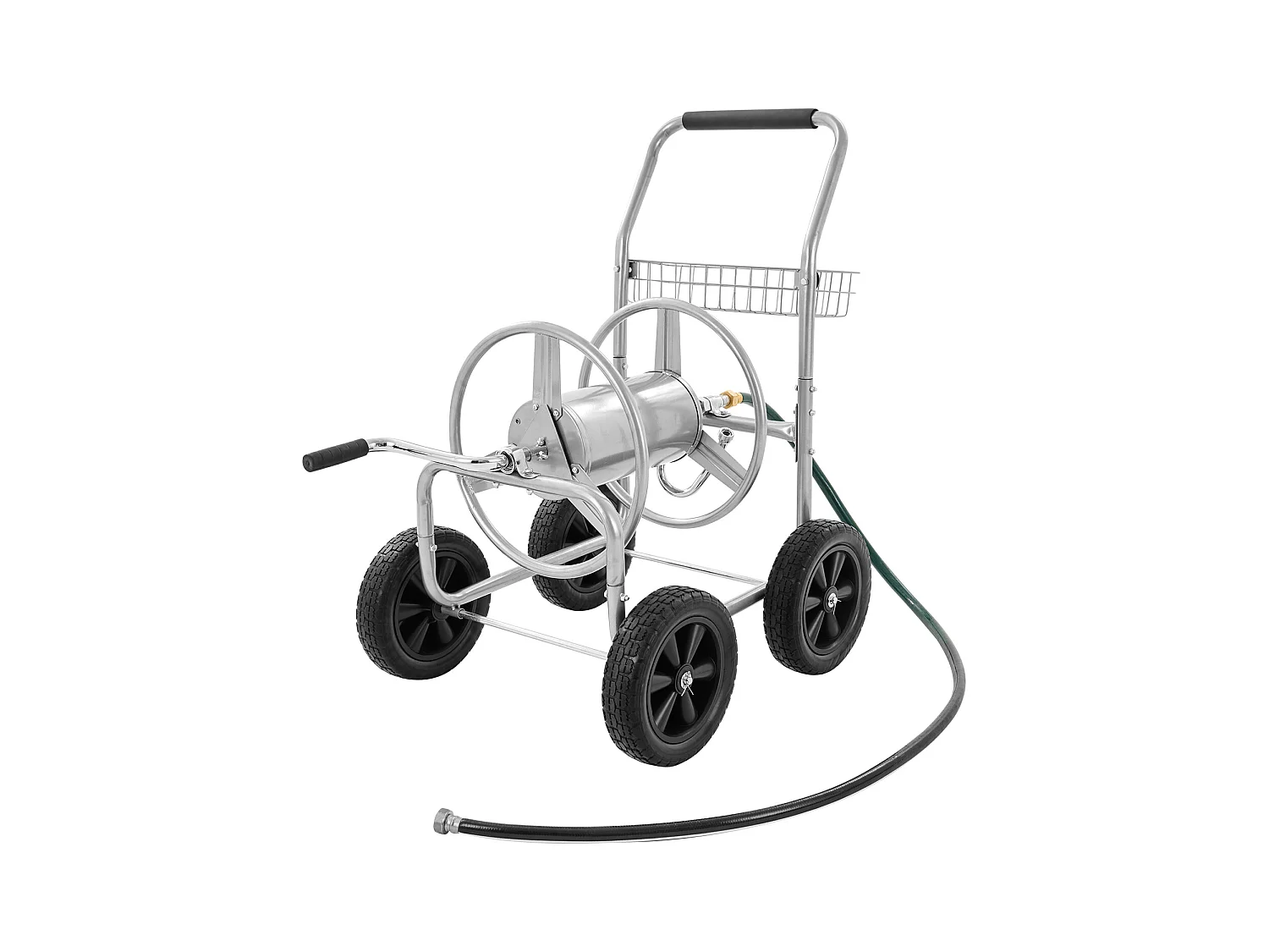 Dévidoir Chariot SucceBuy Chariot Enrouleur de Tuyau 76 m, Robuste pour Jardin avec Roues