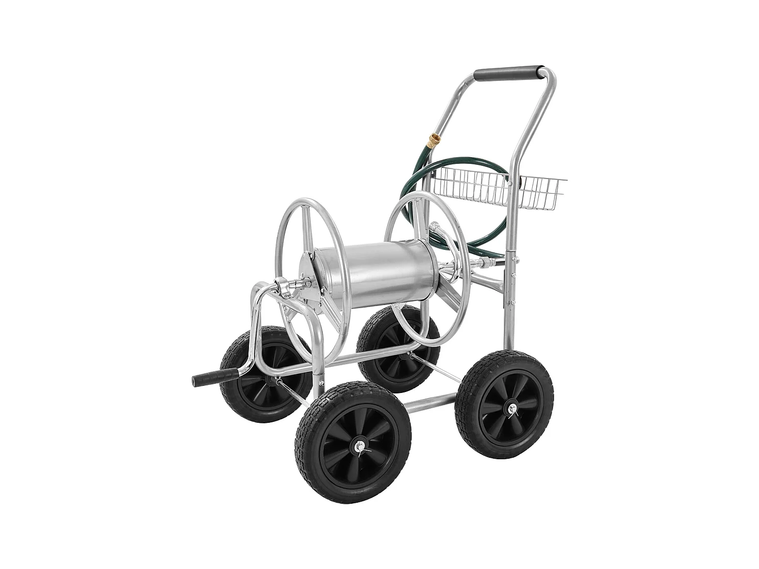 Dévidoir Chariot SucceBuy Chariot Enrouleur de Tuyau 76 m, Robuste pour Jardin avec Roues