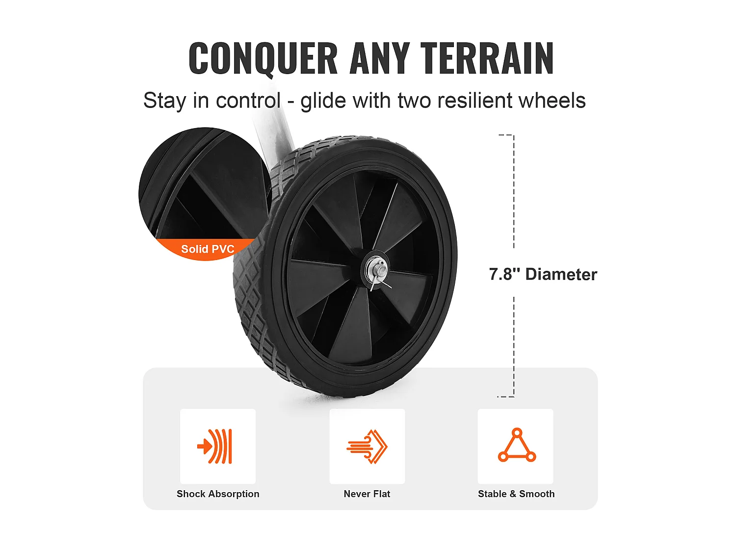 Dévidoir Chariot SucceBuy Chariot Enrouleur de Tuyau 53 m, Robuste pour Jardin avec Roues