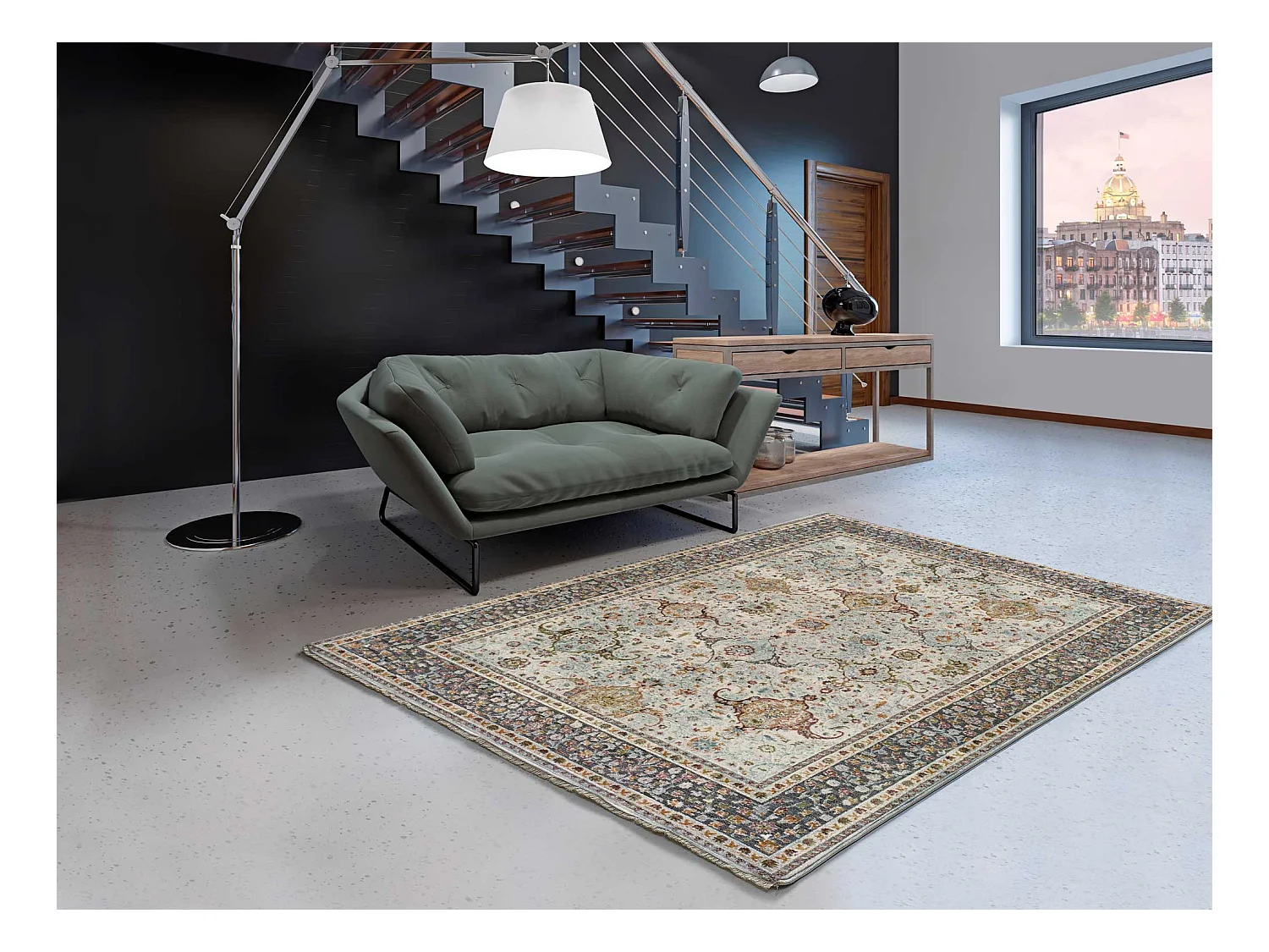 Tapete interior - vintage - multicolorido - 120 x 170 cm - MOUD