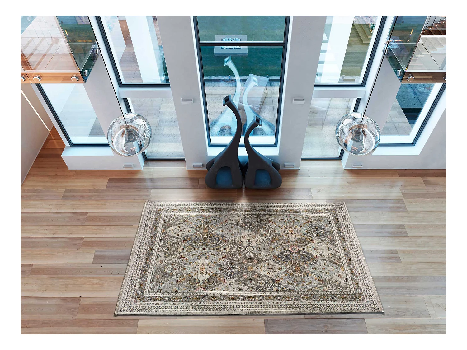 Tapete interior - vintage - multicolorido - 160 x 230 cm - KERMAN