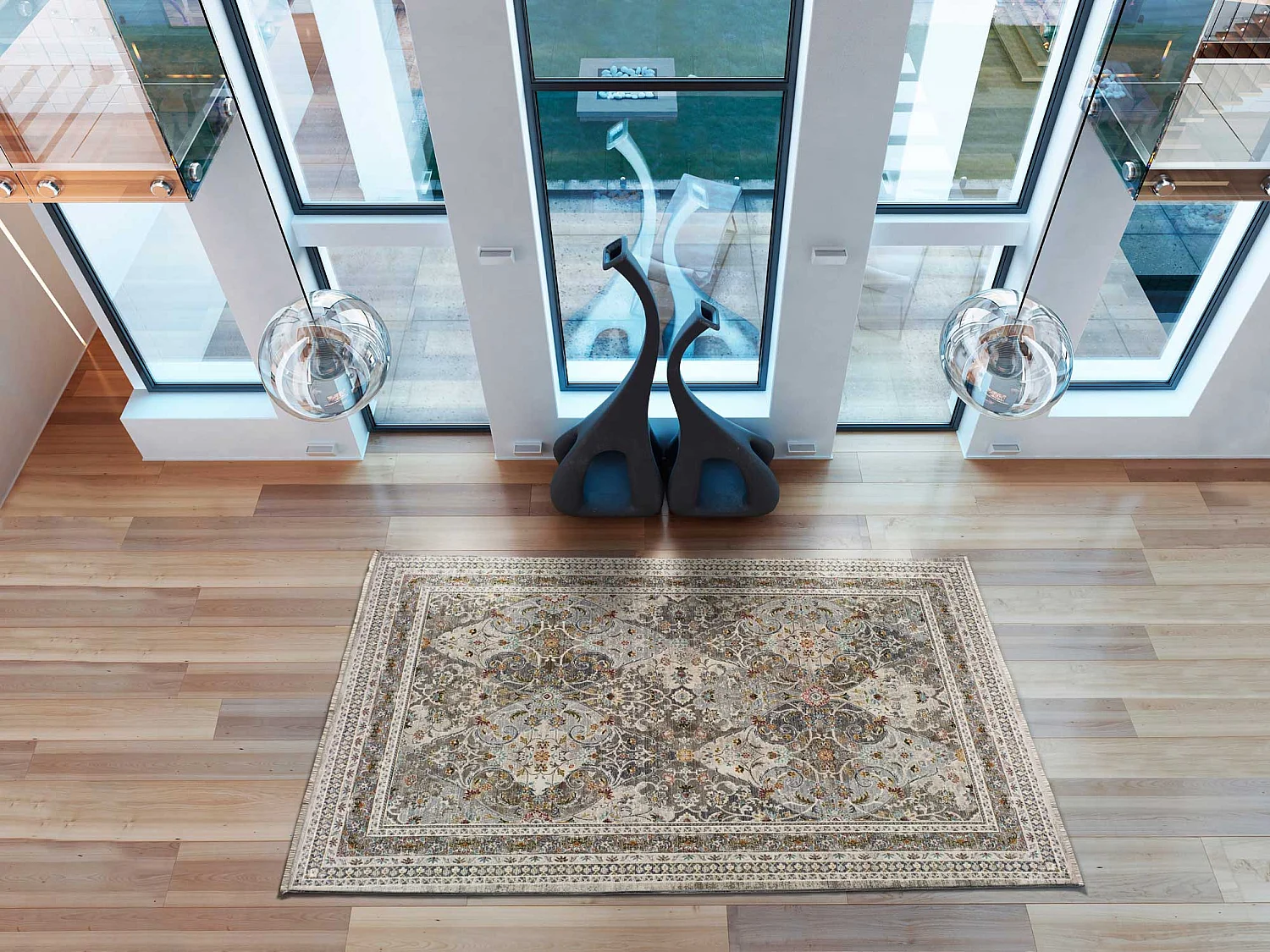 Tapete interior - vintage - multicolorido - 160 x 230 cm - KERMAN