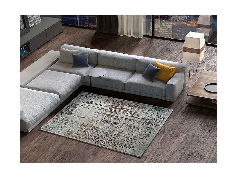 Kurzflorteppich - abstrakt - grau - 160x230 cm - NEVEN