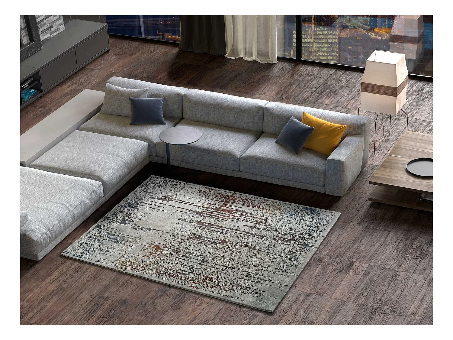 Tapete interior - abstrato - cinzento - 160 x 230 cm - NEVEN