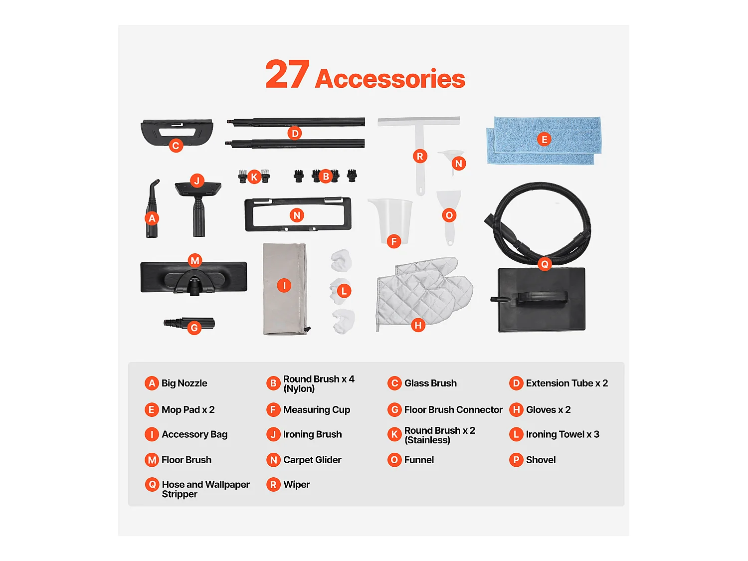 Nettoyeur Vapeur SucceBuy, 27 Accessoires, Nettoyeur Vapeur Multifonction pour le Nettoyage de la Maison