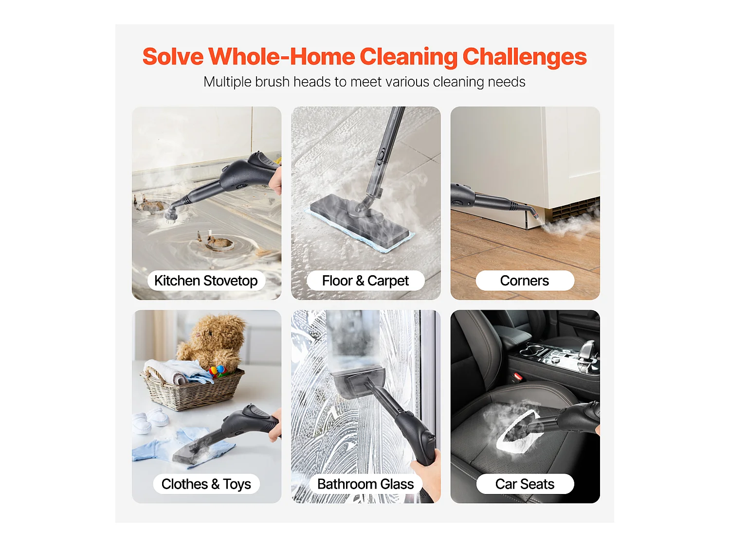 Nettoyeur Vapeur SucceBuy, 27 Accessoires, Nettoyeur Vapeur Multifonction pour le Nettoyage de la Maison