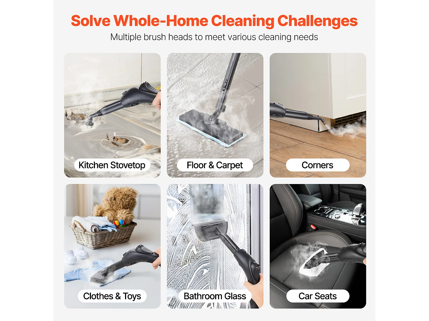 Limpiador a Vapor SucceBuy, 27 Accesorios, Limpiador a Vapor Multifunción para la Limpieza del Hogar