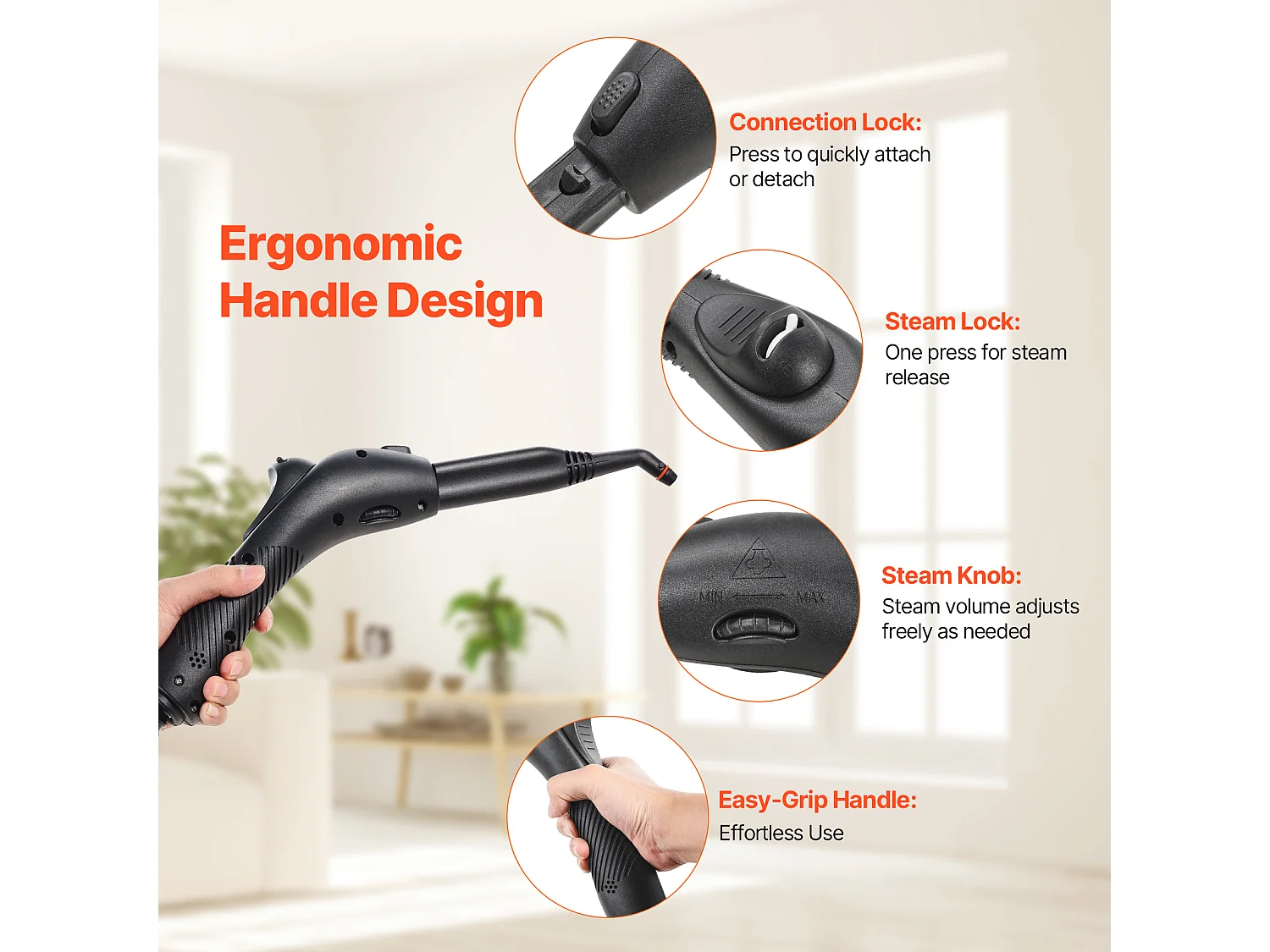 Limpiador a Vapor SucceBuy, 27 Accesorios, Limpiador a Vapor Multifunción para la Limpieza del Hogar