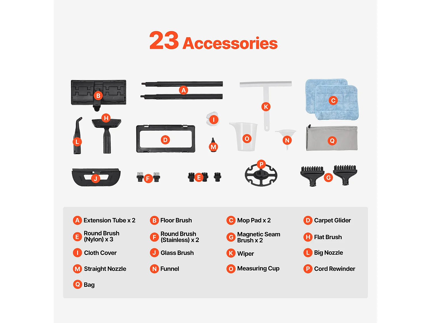 Nettoyeur Vapeur SucceBuy, 23 Accessoires, Nettoyeur Vapeur Multifonction pour le Nettoyage de la Maison