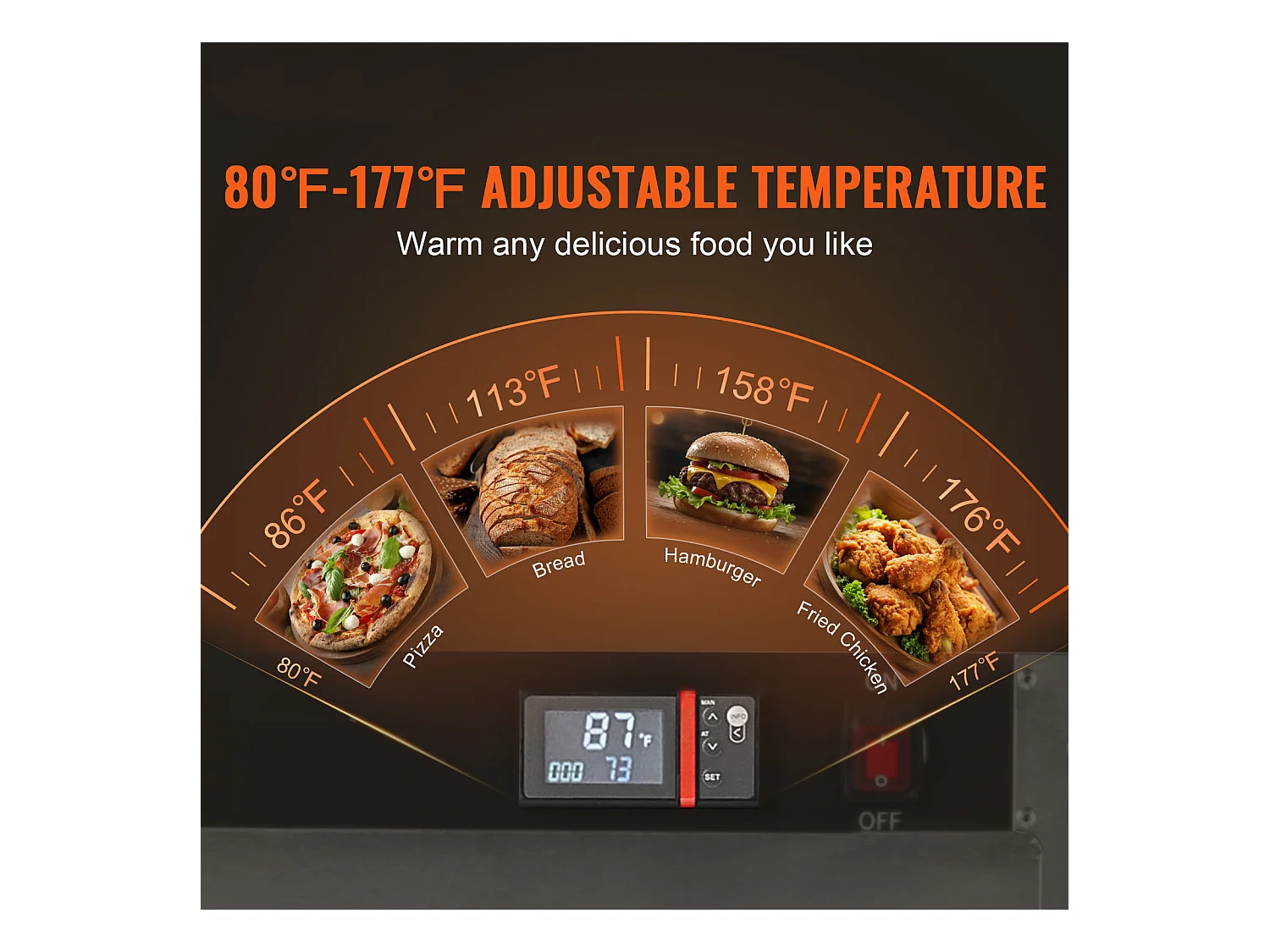 Chauffe-plats Industriel à 5 Niveaux SucceBuy, Armoire de Concession avec Bac à Eau pour Réchauffer Aliments