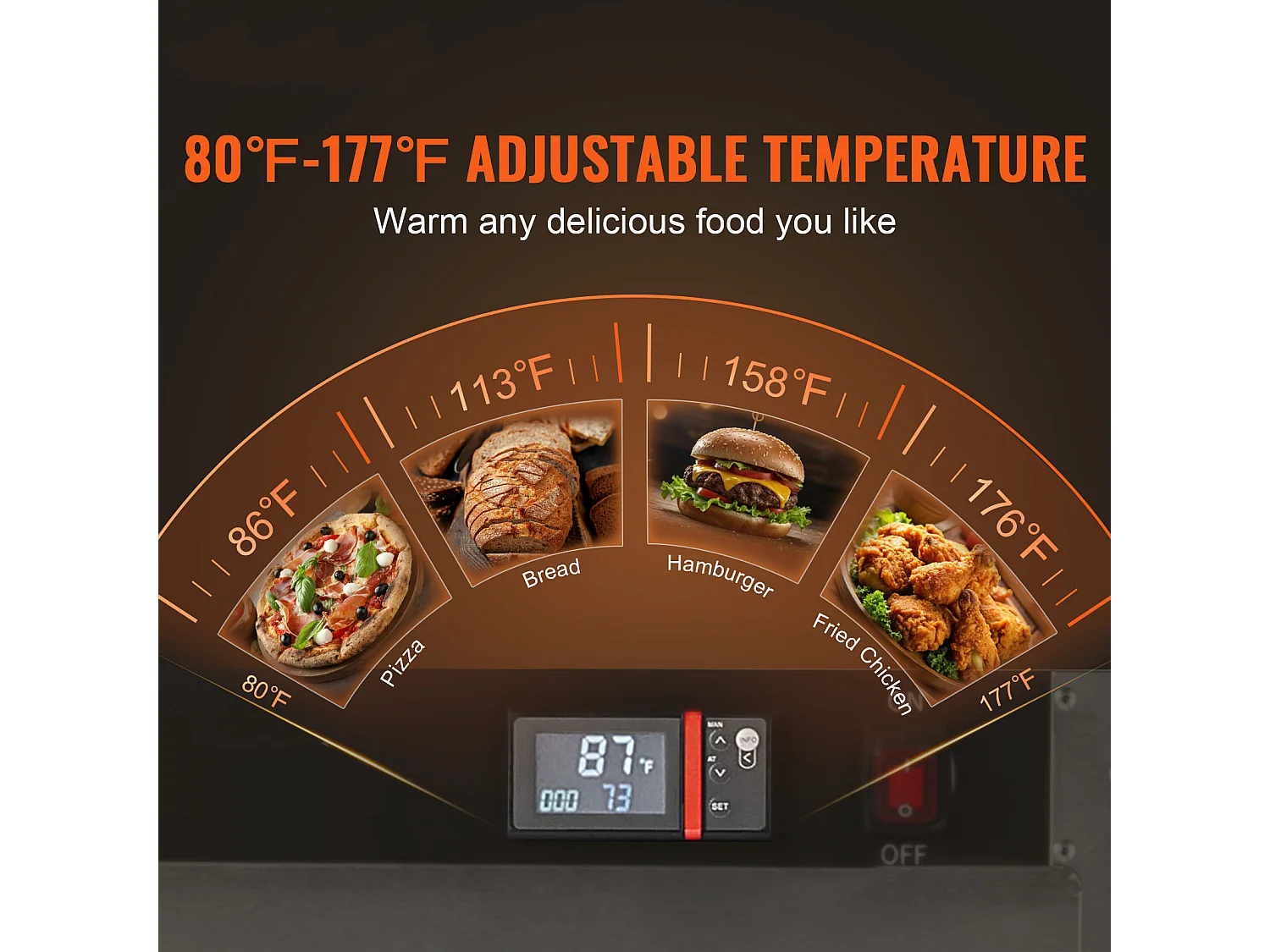 Chauffe-plats Industriel à 5 Niveaux SucceBuy, Armoire de Concession avec Bac à Eau pour Réchauffer Aliments