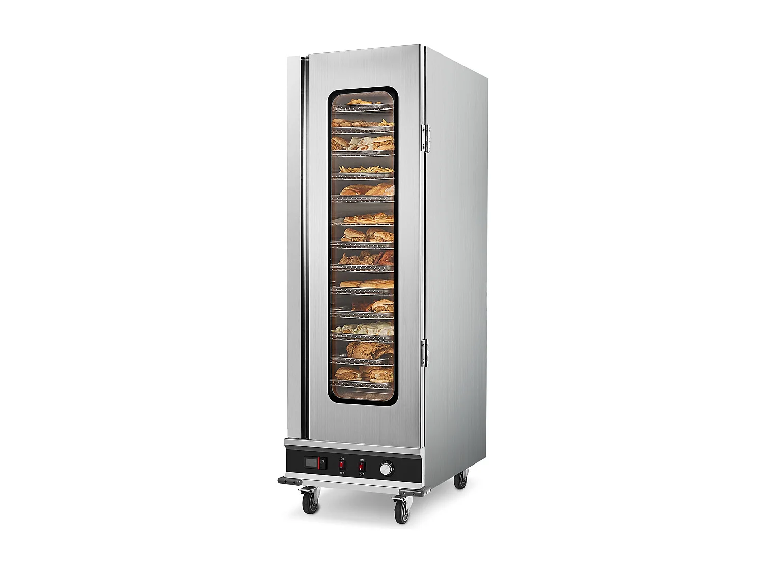 Chauffe-plats Industriel à 16 Niveaux SucceBuy, Armoire de Concession avec Bac à Eau pour Réchauffer Aliments