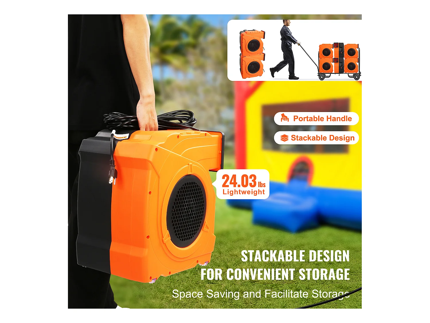 Souffleur d'Air SucceBuy 1100W Souffleur pour Château Gonflable Pompe à Air 770m³/h