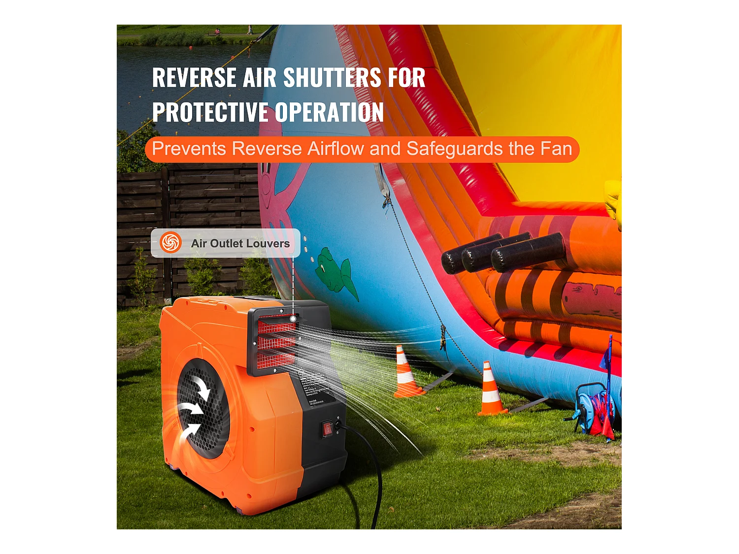 Souffleur d'Air SucceBuy 1100W Souffleur pour Château Gonflable Pompe à Air 770m³/h
