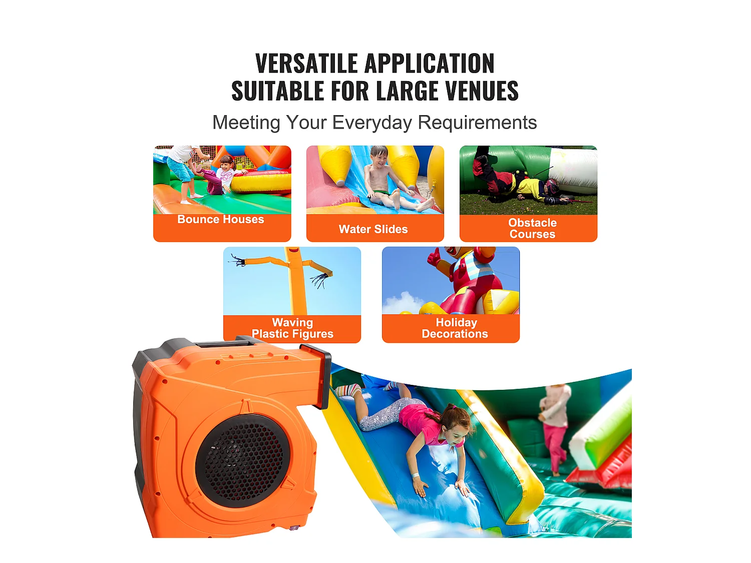 Souffleur d'Air SucceBuy 1100W Souffleur pour Château Gonflable Pompe à Air 770m³/h